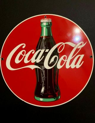 Vintage Coca Cola Porcelain Enameled Advertising Sign Ande Rooney 1990 Usa Made