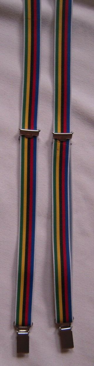 Vintage World Champion Stripe Tights Suspenders