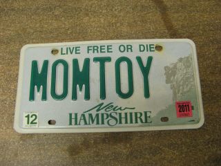 2011 11 Hampshire Nh License Plate Vanity Live Or Die Momtoy