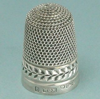 Lovely Antique English Sterling Silver Thimble Hallmarked 1894