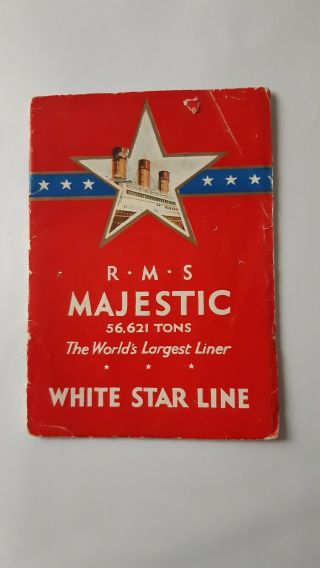 White Star Line • Rms Majestic Small Pictorial Souvenir Brochure