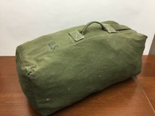 Vintage Ww2 Duffle Bag Us Navy Military Issue Green Champion Canvas Supply 1945