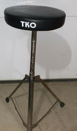 Vintage Tko Percussion Drum Throne Chair Stool - Double Braced - Adjustable