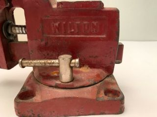 Vintage Wilton Red Swivel Bench Vise 3 1/2 