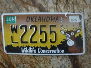 Oklahoma License Plate Wildlife Conservation Deer Wl2255