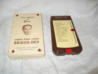 Vintage Plastic Goren Point Count Bridge - Dex In The Box