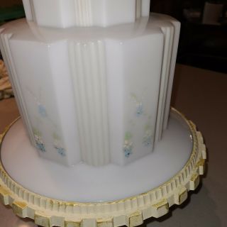 Large Antique Art Deco Skyscraper Wedding Cake Ceiling Light Fixture Restored