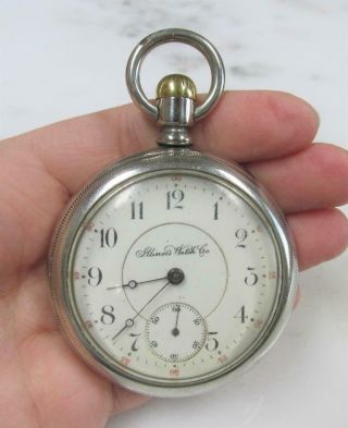 Antique 1902 Illinois Double Sunk Pocket Watch W/ Silveroid Case 17j 18 - G973