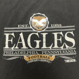 Vintage Philadelphia Eagles Single Stitch Trench T - Shirt Size Xl