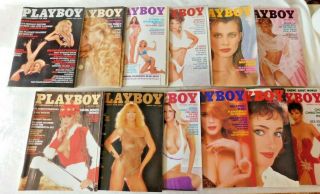 Vintage 1983 Playboy Magazines Complete Year 12 Issues