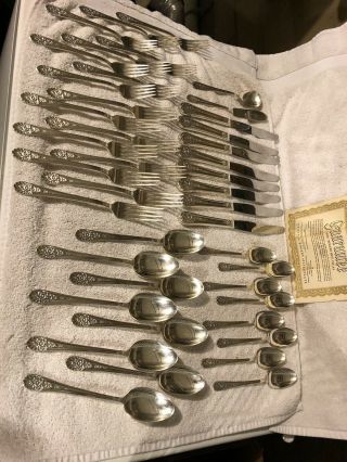 42 Pc Complete Set For 8 Jubilee Silverplate Flatware Wm Rogers Awesome