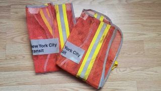 2 Mta York City Transit Subway Vests Obsolete Nyc Train Track Rare