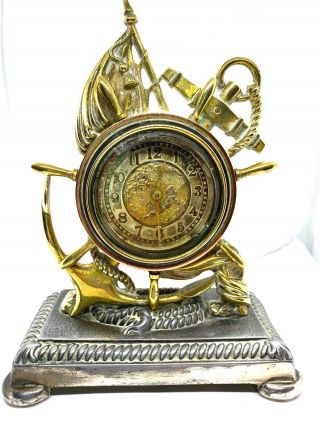 Antique Victorian British United Clock Company Nautical Clock - Needs Servicing