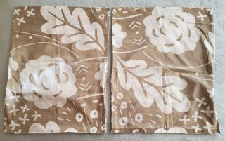 Vintage Marimekko By Dan River Pillowcases - Taupe And Cream