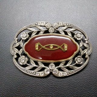 Catherine Popesco Brooch France Vintage Pin Brooch 2 " ×1.  5 "