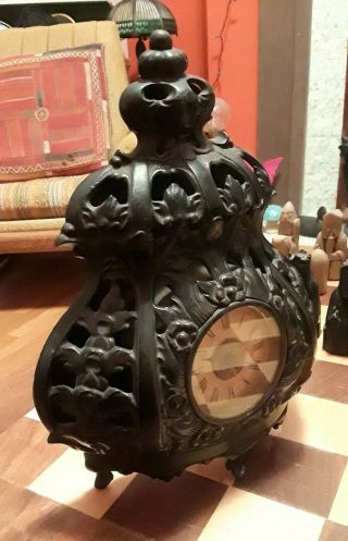 Antique Deemer Mfg Co Cast Iron Victorian Mantle/desk Alarm Clock Usa
