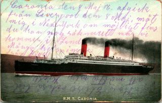 Vtg Postcard 1906 Rms Caronia - Cunard Line Ocean Liner Steamship