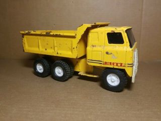Vintage Ertl International Ih Transtar Dump Truck 1/16 Yellow Pressed Steel Toy