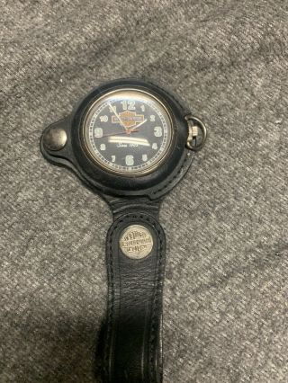 Harley Davidson Swiss Pocket Watch 9962894v With Belt Loop Case,  Needs Battery