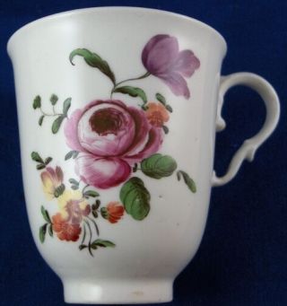 Antique 18thc Royal Vienna Porcelain Floral Chocolate Cup Porzellan Tasse Wien