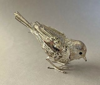 Christofle Silver - Plate Reticulated Bird Blackcap Warbler Lumiere D’argent