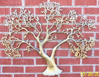 Bijan Brass Family Tree Curtis Jere Inspired Mid Century Wall Sculpture 31x24 In