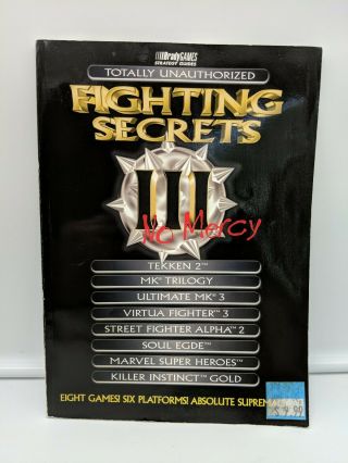 Vintage Bradygames Fighting Secrets 3 No Mercy Official Strategy Guide Mk Sf Ki
