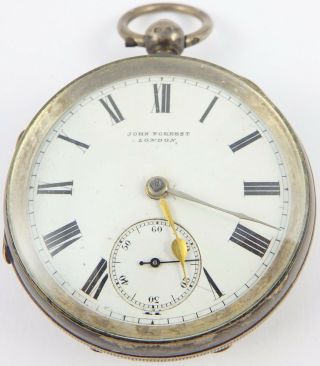 Antique Hallmarked 1897 Silver Pocket Watch John Forrest London Needs Attention