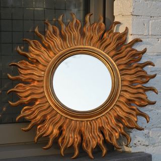 Vintage Mid Century Stylish Modern Gold French Sunburst Starburst Mirror