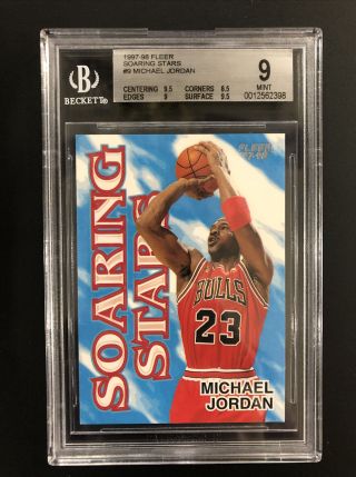 1997 - 98 Fleer Soaring Stars Michael Jordan 9 Bgs 9 With 9.  5 Centering