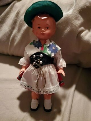 Vintage German Wind Up Dancing Doll With Key M.  W Germany
