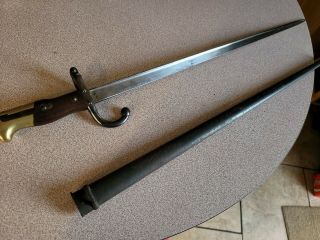 Antique French Bayonet With Scabbard / Mre D 