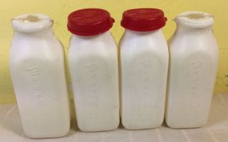 4 Vintage Buddy L Plastic Milk Bottles For Milk Truck