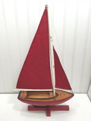 Authentic Models Sunset Sailer Red Sailboat Sail Boat 24196 A M Am