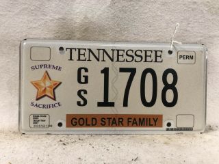 2015 Tennessee Gold Star Family License Plate