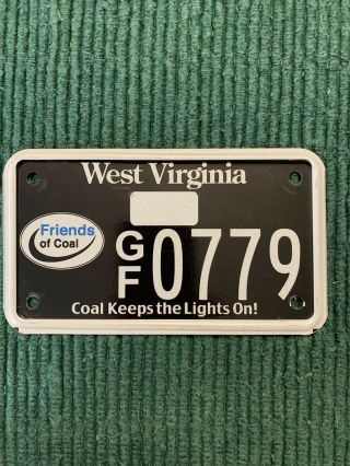 West Virginia Friends Of Coal Motorcycle License Plate