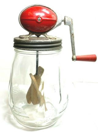 Antique Vintage Dazey Churn No.  4 Red Top/handle Butter Churn