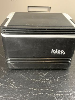 Vintage 1995 Igloo Legend 6 “six Pack” Black.  Cans Not,  For Reference