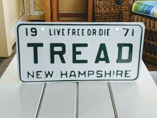 Real 1971 Tread Hampshire Vanity License Plate Tire Tires Oil Gas