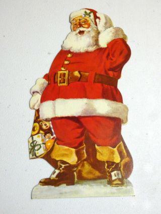 Vintage Cardboard Santa Claus Christmas Club Bank Advertising Ornament Ny