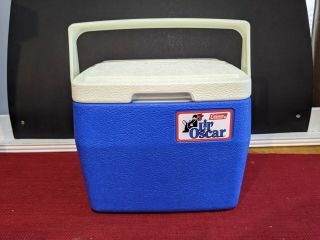 Vintage 1985 Coleman Lil Oscar Lunch Box 5272 Mini Cooler White Blue