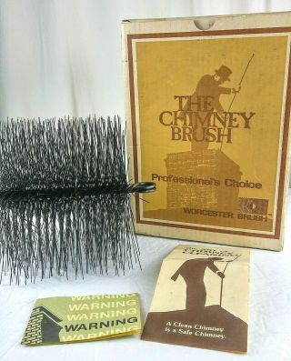 Vintage Worcester Wire Chimney Brush 7” Square W/box Instruction