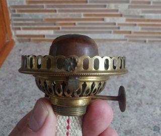 Vintage 19th C.  1 P&a Set Screw Oil Lamp Burner Look For 2 3/8 " Lipped Chimney