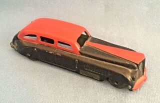 Vintage 1940s Metal Tootsie Toy 4 Door Limousine Car Red & Black U.  S.  A.