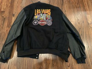 Men’s Collectible Harley Davidson Las Vegas Black Leather/wool Jacket Size Xl