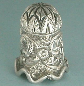 Ornate Antique Sterling Silver Thimble India / English Import Circa 1890s