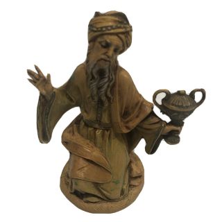 Vintage Fontanini Kneeling Wise Man Nativity Figure 4” Depose Italy Spider