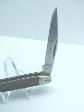 Vintage SHARP 275 Custom Crafted Japan 2 - Blade Folding Pocket Knife/Wood Handle 3