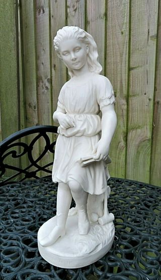 Antique 19thc Large Copeland Parian Figure Of " Young Englands Sister " C1871