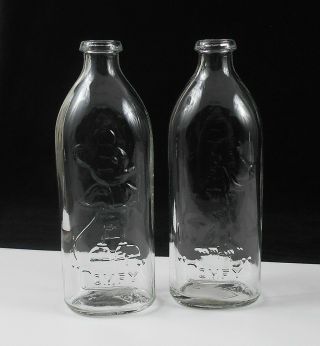 1930s Vintage British Comfy “mouse” And “dog” Glass Nursing/baby Feeding Bottles